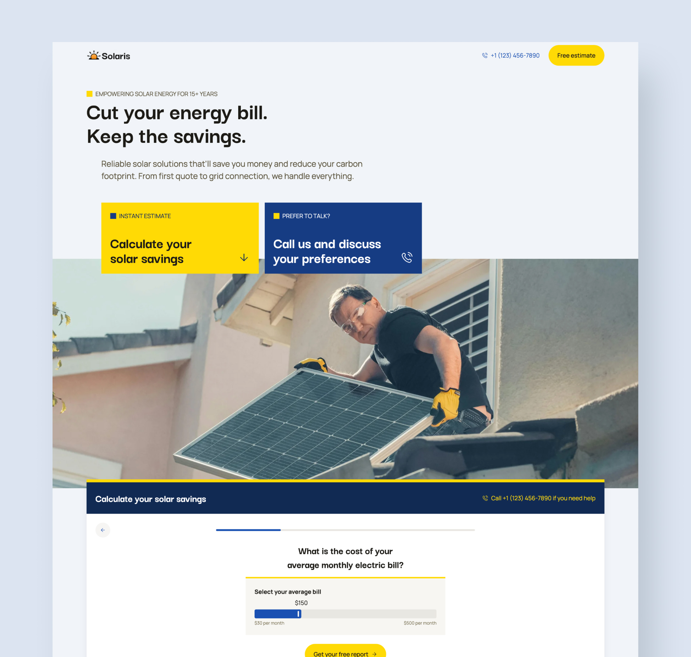 Solar Business Website preview screenshot